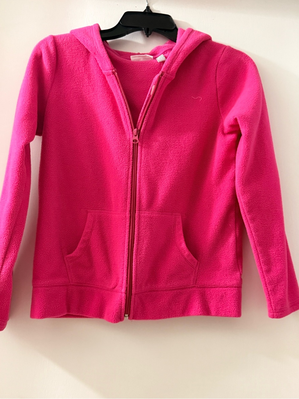 Place Girls' Hooded Fleece Zip-Up Hoodie - Hot Pink